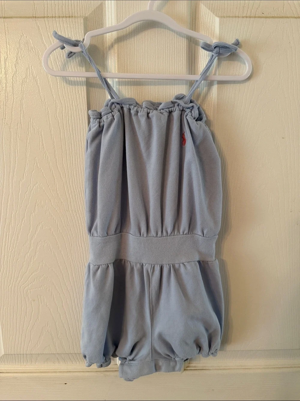Ralph Lauren Light Blue Bubble Romper 18m